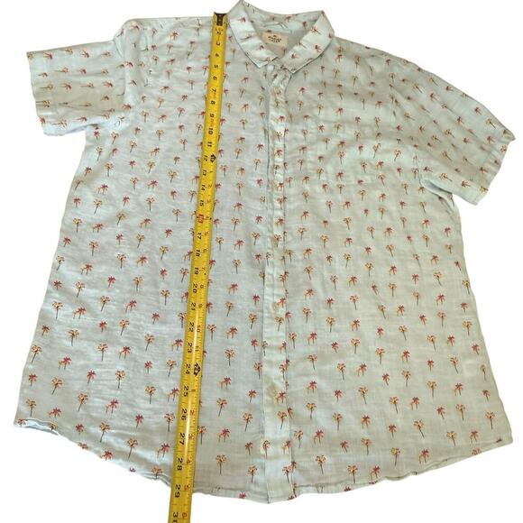 Marine Layer Men's Shirt L Green Cotton Palm Tree Print Button Up Coastal Preppy - Picture 9 of 12